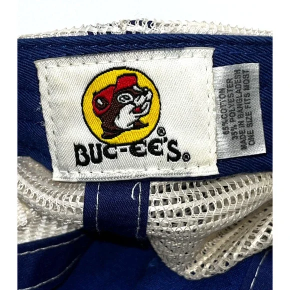 Buc-ee’s Gas Station Blue White Mesh Snapback Baseball Cap Hat EUC - Picture 9 of 10